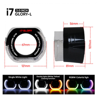 I7-L Cache de projecteur LED 3 pouces 5D Crystal RGB Angel Eye avec éclairage de bienvenue DRL et clignotant amélioré