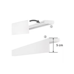 Kit de rail de plafond Bojanek blanc complet avec cache, profil PVC 2 canaux, éclairage de bureau moderne, kit d'installation léger - Product Image 4