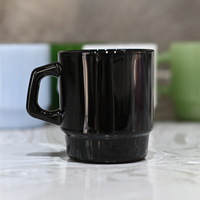 Nuevas Tazas de Vidrio de Colores de 250 ml con Asa, Tazas de Vidrio Borosilicato para Café, Agua, Leche, Jugo, Té