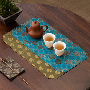 Double-Sided Retro Brocade Tea Mat 34.6x16.7 Cm Waterproof Cotton Linen Chinese Style <b>Table</b> <b>Runner</b> - Product Image 2