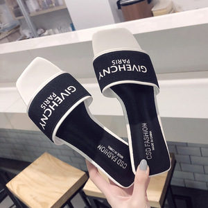Versión Coreana de zapatillas planas con letras para <span class=keywords><strong>mujer</strong></span>, <span class=keywords><strong>zapatos</strong></span> de playa cómodos, simples y versátiles a la moda en verano - Product Image 5