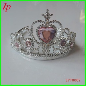 Tiara de Plástico con Forma de Corazón Rosa Congelado para Niños, Accesorio de Disfraz para Fiesta de Graduación LPT0007 - Product Image 1