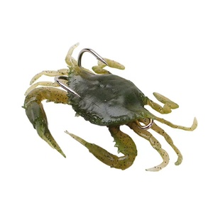 Señuelo de Pesca Suave 3D con Forma de Cangrejo, con Doble Anzuelo, Señuelo Biónico Realista Luminoso para Pesca en Agua Salada - Product Image 4