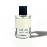 Flacon d'huile essentielle transparent personnalisé avec logo, 100 ml, flacon de parfum vide, flacon de parfum en verre cylindrique transparent, flacon pulvérisateur