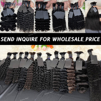 Cheveux humains brésiliens Remy en gros, bouclés afro crépus, en vrac, pour tresses, dreadlocks, tresses au crochet, extensions de cheveux humains de 8 pouces