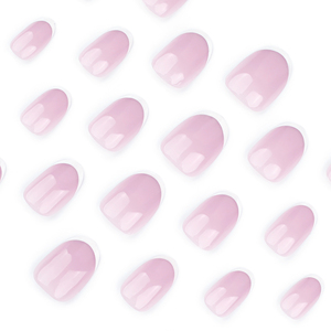 24 pièces/ensemble embouts d'ongles français en acrylique doux 3599 avec embouts blancs classiques ongles à presser ronds français ongles artificiels - Product Image 4