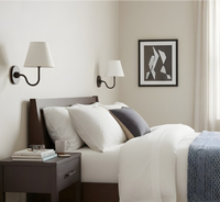 Applique murale Luvora en cuivre avec double abat-jour en tissu, style moderne classique, pour chambre à coucher, salon, décoration intérieure
