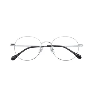 2023卸売クラシックストックメタルオーバルビッグサイズ光学眼鏡フレーム女性用
