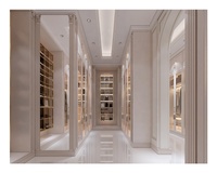 Armoire de rangement en verre de conception européenne, système de rangement personnalisé, armoire de chambre à coucher en bois