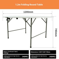 Table ronde blanche de décoration de mariage pliable de partie de banquet de résine en plastique légère de produit populaire
