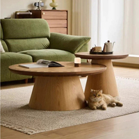 Table basse ronde en bois massif minimaliste, best-seller, pour salons