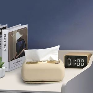 Creative Square European Style Tissue Napkin <b>Box</b> with Suction Cup Minimalist No-Drill-Designed <b>Storage</b> for Bathroom Home - Product Image 1