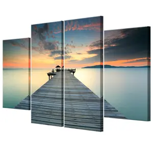 Decoration Wall Art Craft Landscape Prints Abstract Home Modern Paintings 4 Piece Oil Decorative seascape Canvas Painting