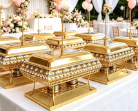 NANSHENG Edelstahl Gold Chafing Dish Buffet-Set 9L/6L Buffet-Speisenwärmer Chafing Dish für Hotel Hochzeit Restaurant