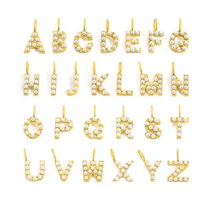RFJEWEL Classic Delicate Trendy Imitation Pearl 26 Letters Can Freely Combine Necklaces Bracelets Accessories Pendant