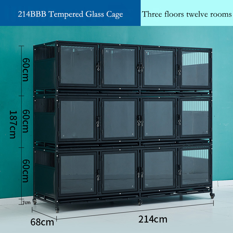 Cage en verre trempé noir 214BBB