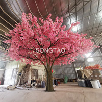 Pohon Bunga Sakura Buatan Merah Muda Jepang, untuk Dekorasi Tengah Ruang Pernikahan