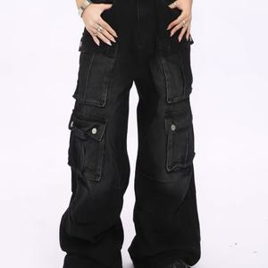 กางเกงยีนส์คาร์โก้ทรงหลวมสไตล์วินเทจ ล้างสี ขาดๆ หลายกระเป๋า ยูนิเซ็กส์ แฟชั่นสตรีทฮิปฮอป ไซส์ใหญ่  สั่งทำได้  ขั้นต่ำน้อย - Product Image 1