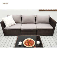 Ensemble de canapés de conversation en rotin moderne pour jardin, patio, villa, hôtel, mobilier d'extérieur, nouveau design, moins cher, tendance