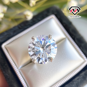พลอยมอยส์ซาไนต์ทรงหลวมมีใบรับรอง VVS1ตัดแบบยุโรปขนาดใหญ่กะรัต Def GH - Product Image 6