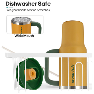 Everich Gobelet <span class=keywords><strong>isotherme</strong></span> en acier inoxydable multi-tailles avec poignée confortable, couvercle à paille, compatible porte-gobelet, <span class=keywords><strong>mug</strong></span> de voyage pour café quotidien - Product Image 6