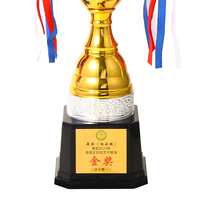 Moules créatifs Nouveau Design Corps pour Trophée Personnalisé avec Rubans Colorés Usine OEM Plaqué Or et Impression Coupe Trophée en Métal