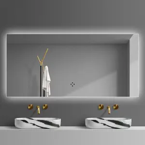 Гостиничный проект, оптовая продажа, умное зеркало, противотуманное светодиодное освещение, зеркало для ванной комнаты с увеличительным стеклом