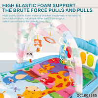 Pédale éducative précoce pour bébé activité de clavier de piano musical tapis de jeu pour bébé en mousse pour enfants non toxique avec hochets suspendus