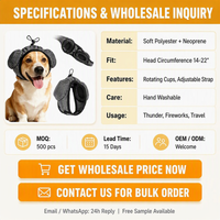 Protection auditive pour chiens OEM&ODM en gros : Cache-oreilles apaisants pour bruits forts avec rembourrage doux et ajustement réglable