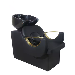 Juego de Muebles de Salón de Belleza Zxm Negro y Dorado, Lavabo de Peluquería, Equipo de Peluquería, Silla de Estilismo, Lavacabezas - Product Image 1