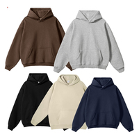 Sweat à capuche sur mesure pour homme, 350g, avec doublure en laine pour l'automne et l'hiver, un pull épais de couleur unie avec logo brodé