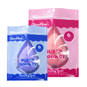 Sac refermable en plastique transparent imprimé sur mesure avec trou de suspension et fenêtre en forme de larme pour emballage de maquillage et cosmétiques - Product Image 6