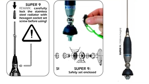 Antenne GM-2883, Kit d'antenne mobile <span class=keywords><strong>CB</strong></span> Sirio Super 9 Blue Line, modèle 2025, très demandé |   27-28,5 MHz Longueur 155 cm - Product Image 3