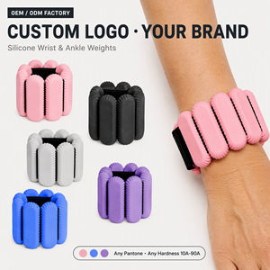 Poids de poignet réglables en forme de U en silicone sûr avec logo personnalisé pour l'entraînement en salle de sport - Product Image 1