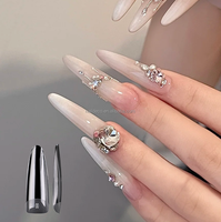 Faux ongles semi-mat à presser, extra-épais, fixation renforcée, forme amande longue, 16 tailles, NADECO Factory