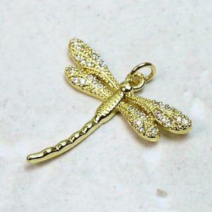 Colgantes de libélula, joyería de verano a la moda, colgante de <span class=keywords><strong>insecto</strong></span> de libélula de circón para fabricación de joyas - Product Image 1