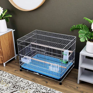 Büyük uzay katlanabilir demir tel kuş kafesi su kutusu Metal Parakeet küçük papağan kuşlar yetiştiriciliği demir kafes tepsi plastik tepsi palet - Product Image 6