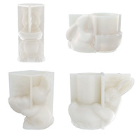 Cetakan Silikon Kelinci Paskah 3D, Tempat Telur, Wadah, Cetakan Resin untuk Lilin, Resin Epoksi, Dekorasi Rumah, Kerajinan
