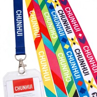 CH Wholesale Sublimation Printing Polyester Lanyards With Logo Custom Certification Keychain OEM ODM ECO Promotion Event Gifts