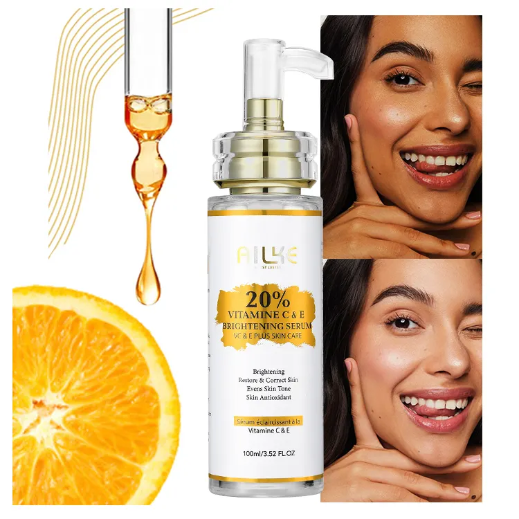 AILKE Vitamin C 100% Pure Hyaluronic Acid Face Serum Moisturizing Anti Aging Skin Care Serum