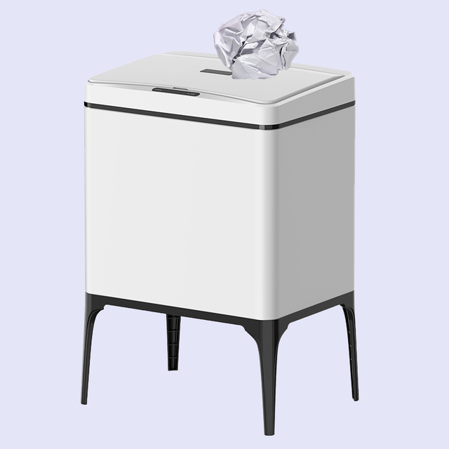 22L Automatic Touchless Trash Can Rectangle Sensor High Legs Dustbin Sensor Bathroom  Dustbin