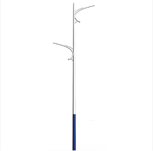 Jieyao Galvanized Steel Outdoor Double Arm Solar Garden Street Light <strong>Pole</strong> 200km/<strong>h</strong> Wind Resistance Polygonal Type Lamp - Product Image 3