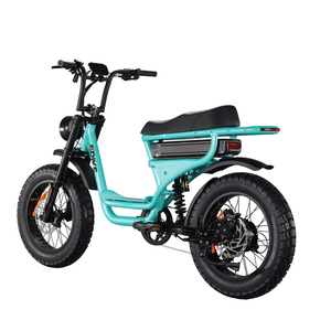 Nouveau Vélo Électrique Rétro <span class=keywords><strong>Vintage</strong></span> 2026, Moped 48V 500W, Double Suspension, Fourche Harlem, Siège Long Fatboys, Pneus Larges, 50KM/H - Product Image 2