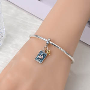 Accesorios de Moda para Pulseras DIY, Colgante Popular de <span class=keywords><strong>Tarot</strong></span> con Sol, Luna y Estrellas, Piedra Natural, Estilo Punk, Bañado en Cobre y Plata - Product Image 4