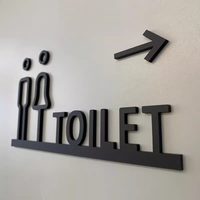 Panneau de toilettes personnalisé en acrylique non lumineux – Signalétique WC Hommes/Femmes pour Bureau, Hôtel, Bar, Restaurant – Plaque de porte moderne pour salle de bain