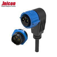 Jnicon kabel daya listrik, konektor tahan air IP67 2 3 4 5 6 8 9 12 14 15 16 18 20 22Pin/cara M25
