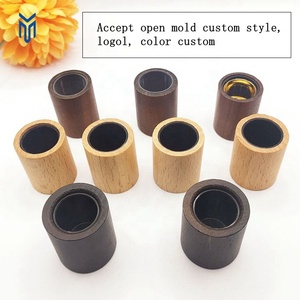 All'ingrosso bottiglia di vetro di profumo rotondo tappo di legno stile diverso in legno profumo cap fea15 - Product Image 2