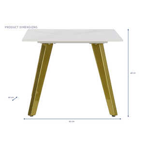 <b>Side</b> <b>Table</b> Ceramic Metal 60x60x48 <b>Gold</b> - Product Image 3