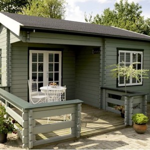 Caseta de jardín de madera tratada a presión, estilo tradicional, con puertas y ventanas de vidrio, para sala de té o - Product Image 5