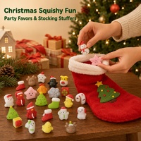 Kerst Squishy Speelgoed Kawaii Mochi Squishies Party Favoren Stressverlichting Zintuiglijk Sneeuwpop Kerstman Boom TPR Rubber Groothandel Willekeurig